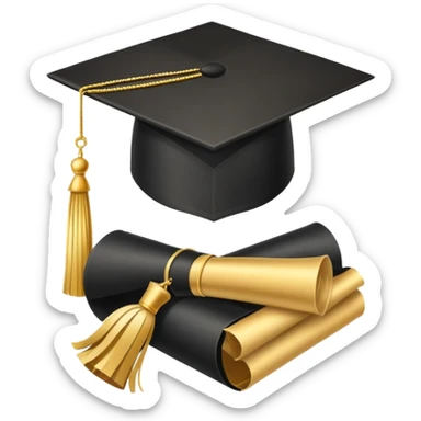 A graduation cap and diploma sticker