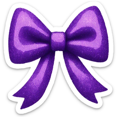 Purple glitter bow sticker