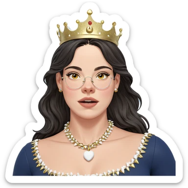 girl in snowy crown scene sticker
