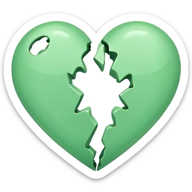 Light green heart break sticker