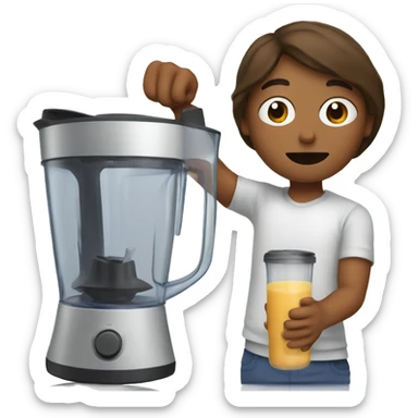 Person drinking blender sticker