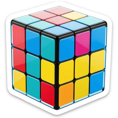 Transparent glass Rubix cube sticker