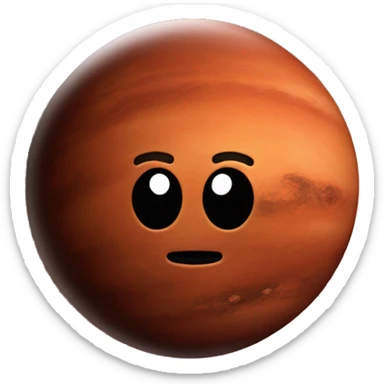 Red planet with with play button sticker