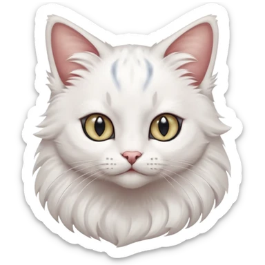 White beautiful elegant slim pretty realistic elegant feline-Pokémon-Fakémon-creature with heterochromia sticker