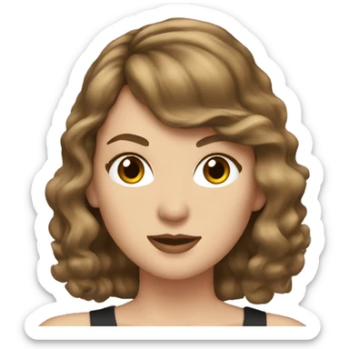 Taylor swift with brown hair sticker