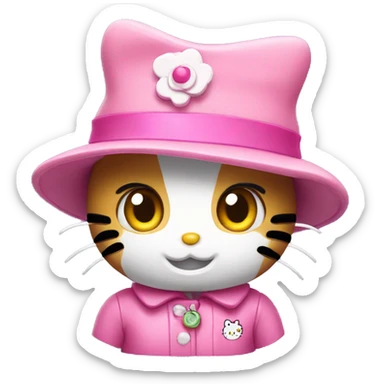 Hello kitty with hat sticker