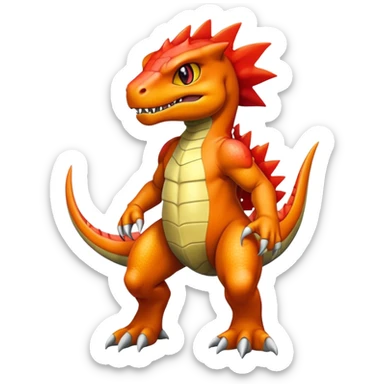 Cool Edgy Shiny Greymon-Charmeleon-Reptile full body sticker