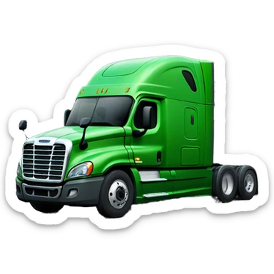 green freightliner cascadia semi-truck  sticker