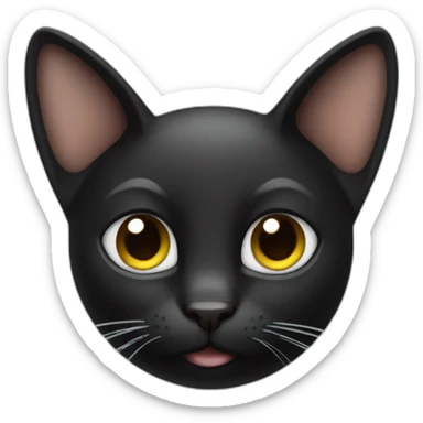 cat-black-smile-with-big-ear sticker