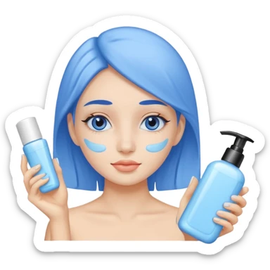 Cute blue girls skincare sticker