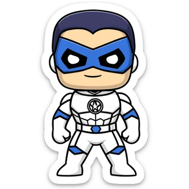superhero funko pop style cartoonish sticker sticker