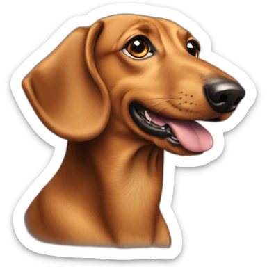Dog head reality dachshund Looks to the left side 180 Degrees sticker