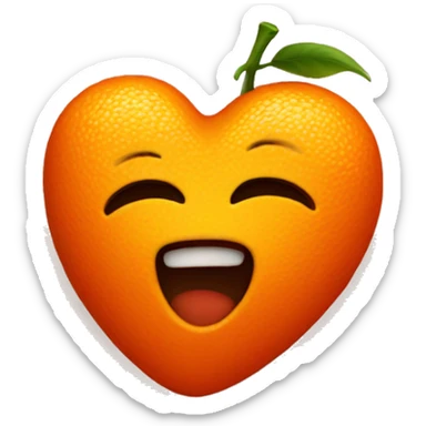hot orange heart  sticker