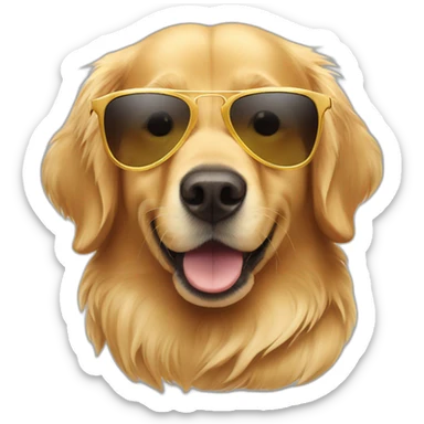 Golden retriever switch sunglasses sticker