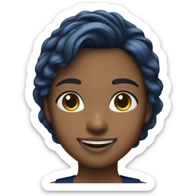 smiling girl in navy blue dress sticker