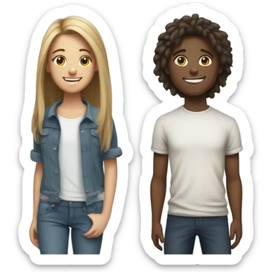 A couple of teenagers sticker