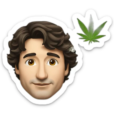 Justin Trudeau smoking cannabis sticker