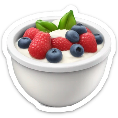 Yoghurt bowl with fruit sticker