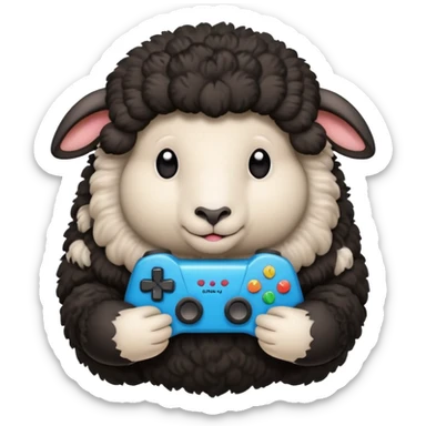 black sheep holding a controller sticker