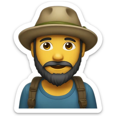 bearded boy wearing a papakha hat sticker