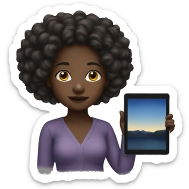 Black girl with iPad sticker