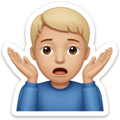 Hands on the side of the head with mouth dropped and drooling sticker