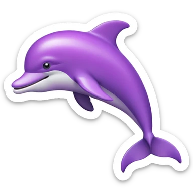 Purple cute dolphin emoji sticker