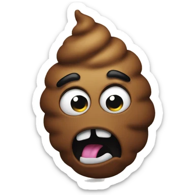 Scary poop sticker