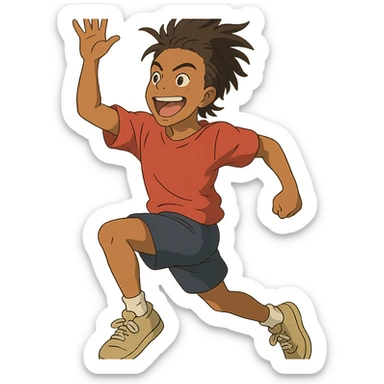 ghibli style animated lively pose of IShowSpeed sticker