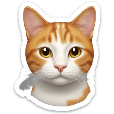 Ginger and white cat with a goatee spot on chin sticker