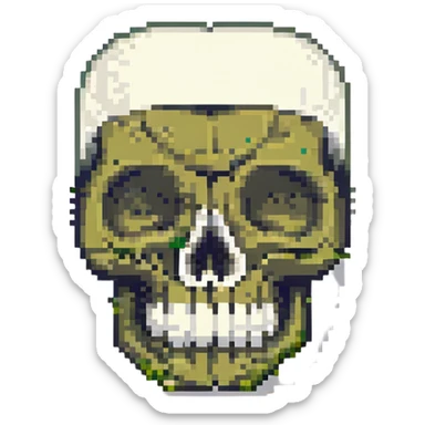 skull, retro, blocky sticker