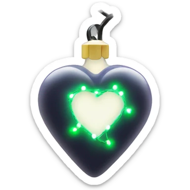 christmas lights wrapped around a white heart  sticker