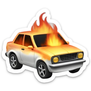 Car burning rubber  sticker