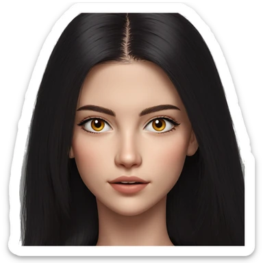 realistic portrait of girl sticker