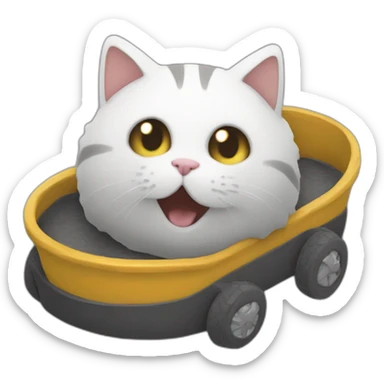 un chat qui roule dans la boue sticker