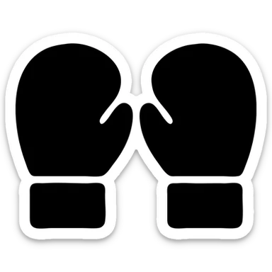 light blue boxing gloves solid filled icon sticker