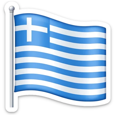 emoji Flag with 3 simple  horizontal lines: white, blue, white, equal one to another sticker