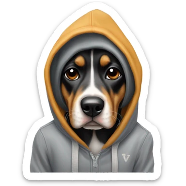 dog with low taper fade wearing a king von hoodie sticker