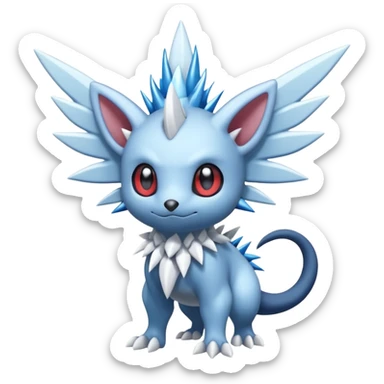 Elemental dark dusky familial mechanical frosty fairy-like fantasy epic rare Glalie-Sneasel-Togetic-Pokémon-Fakémon-hybrid-creature sticker