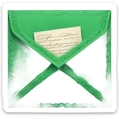 Deep green love letter mail   sticker