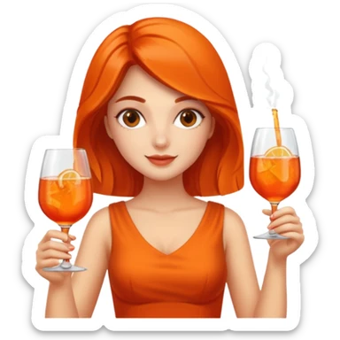 Italian girl toasting with Aperol Spritz, festive sticker