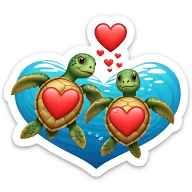Sea turtles with heart sticker