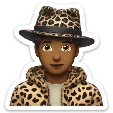 boy in leopard and magic hat sticker