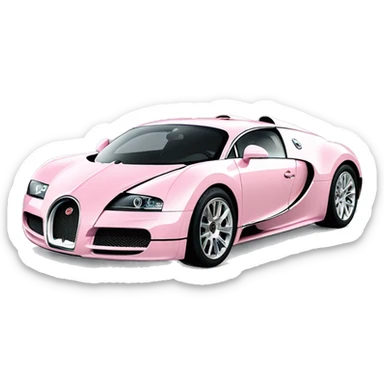 Pastel Pink Bugatti  sticker