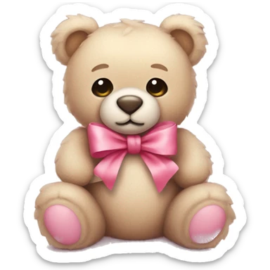 Cute teddy bear with a rosa bow  sticker