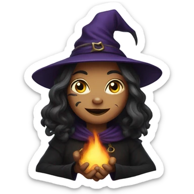 Cat witch sticker