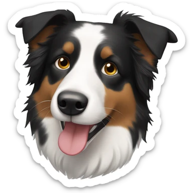 half face short haired border collie sticker