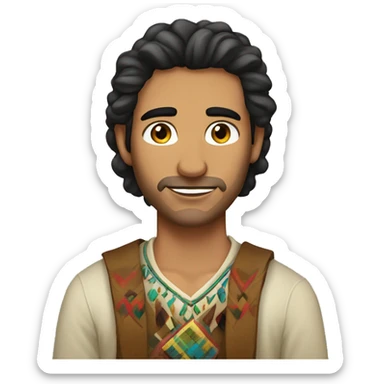 Half indigenous mexican half european spaniard handsome man sticker