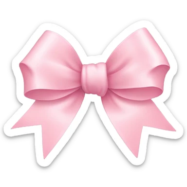 light pink ribbon bow sticker