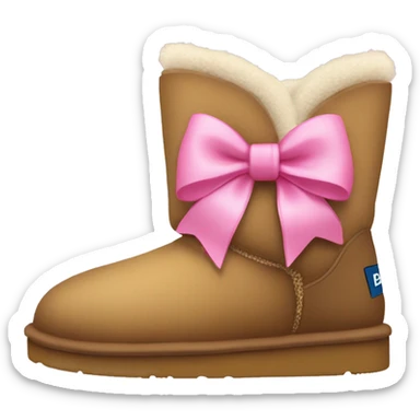 uggs with a pink small bow  sticker